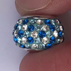 Kay jewelers, charmed memories, sparkly, dark blue, light blue, and white charm